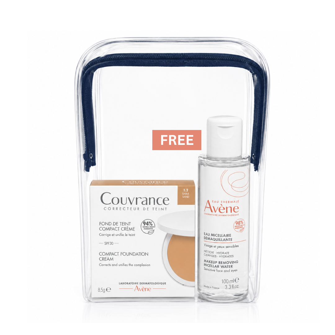 1.2 Sand cream compact foundation & get a FREE 100ml Avène micellar lotion