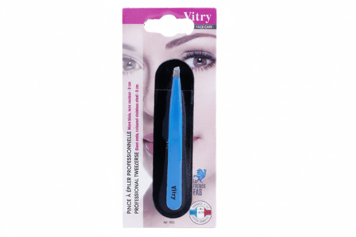 1022 Blue Professional Tweezer Slant Ends