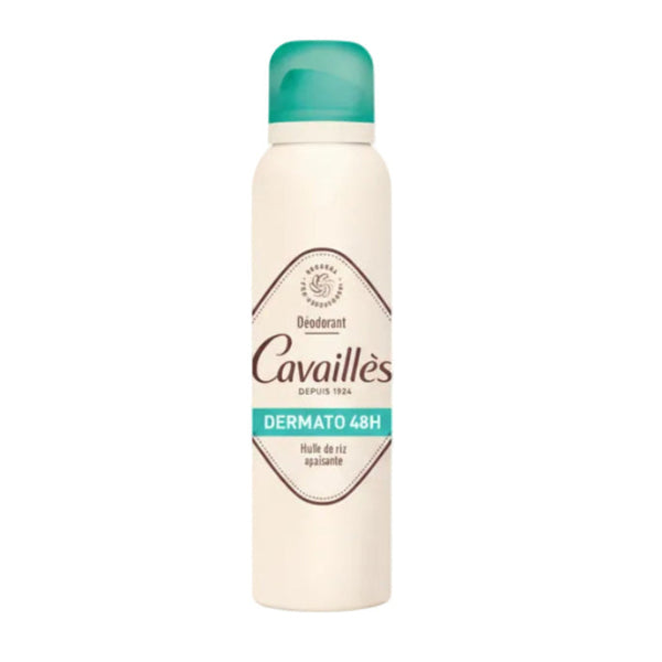 Cavailles deodorant bottle with green cap on a white background