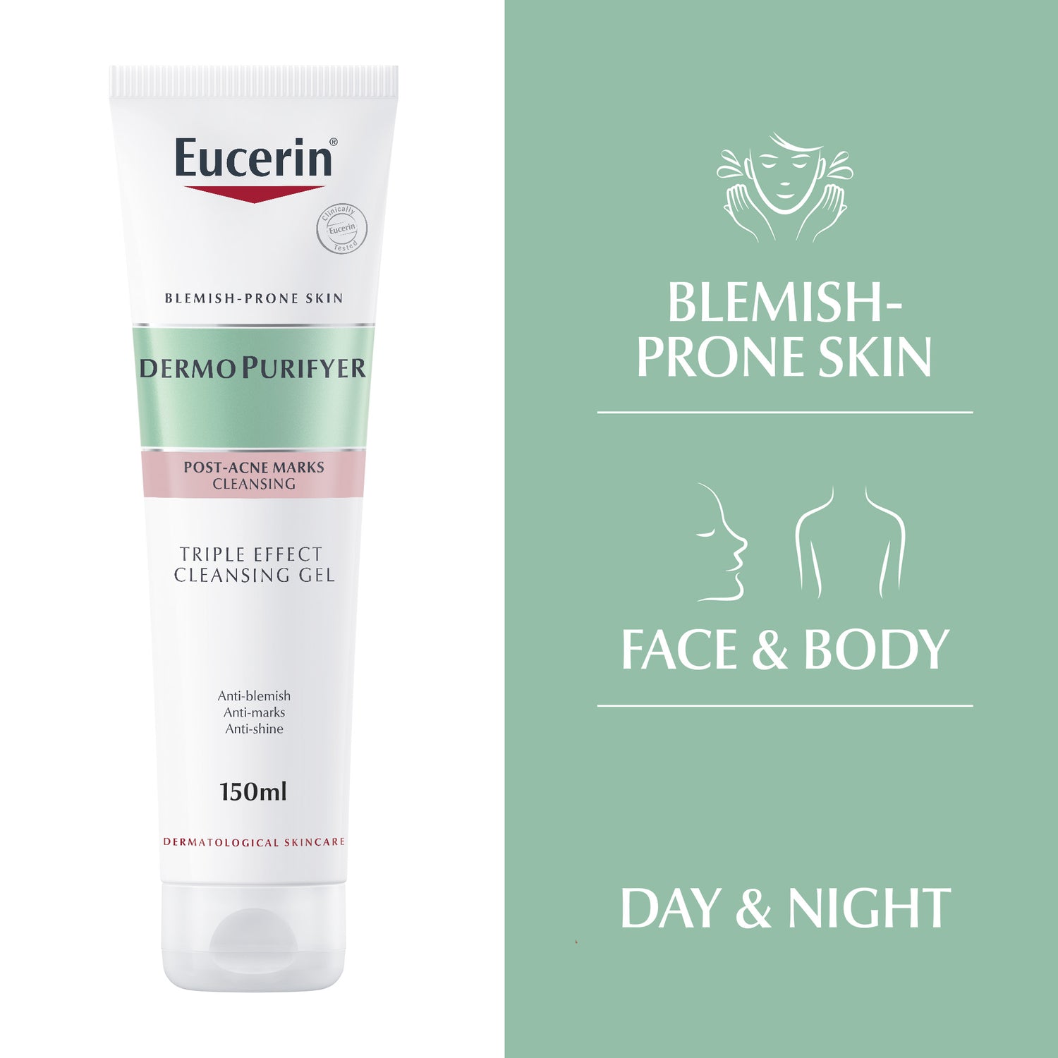 Eucerin DermoPurifyer Triple Effect Face and Body Cleansing Gel