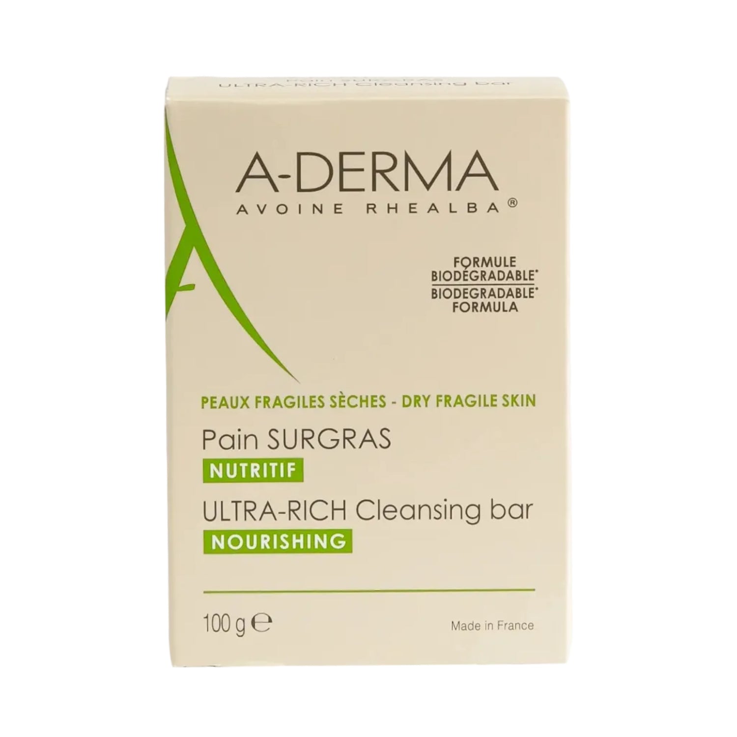 A-Derma Ultra-Rich Cleansing Bar soap-free cleanser for dry and sensitive skin that gently cleanses while helping maintain skin comfort and softness.