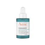 Avène Cleanance AHA Exfoliating Serum 30ml bottle designed for acne-prone skin, gentle exfoliating serum for smoothing texture and reducing blemishes