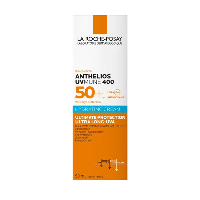 La Roche-Posay moisturizing facial sunscreen SPF50+ with 24-hour hydration