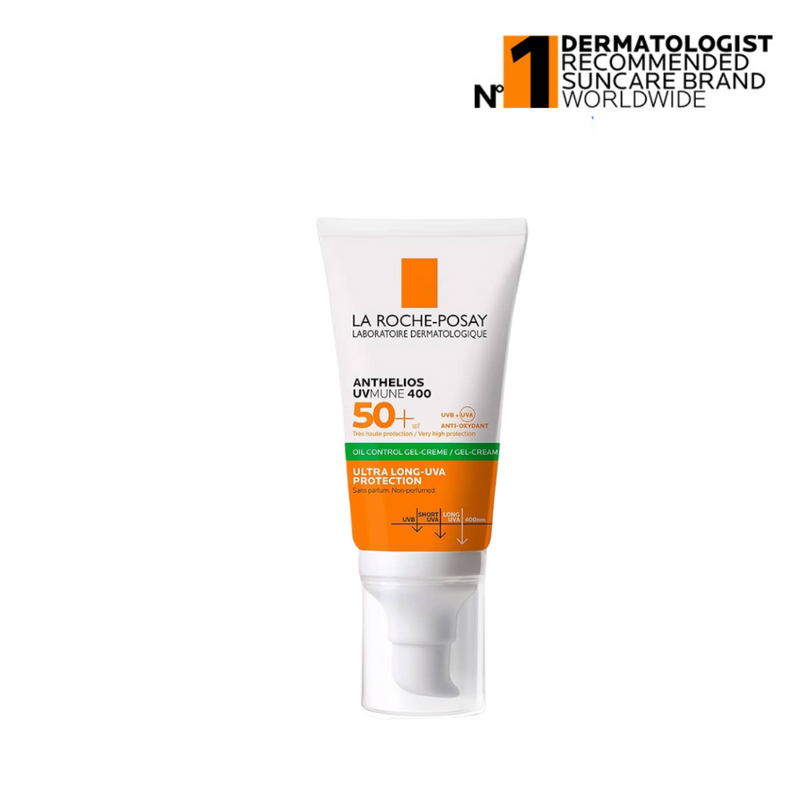 La Roche-Posay sunscreen tube with brand logo on a white background