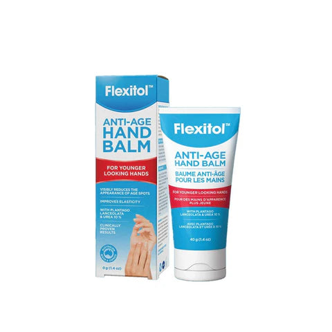 Flexitol Anti-Age Hand Balm packaging on a white background