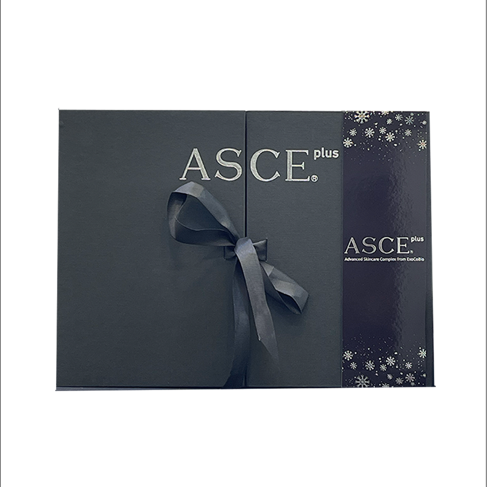 ASCE plus packaging with a bow on a white background