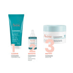 Avene skincare products including cleansing gel, serum, and aqua gel on a white background