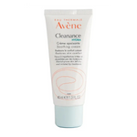 Avène Cleanance HYDRA Soothing Cream tube for acne-prone skin, barrier repair moisturizer that hydrates and soothes irritation caused by acne treatments.