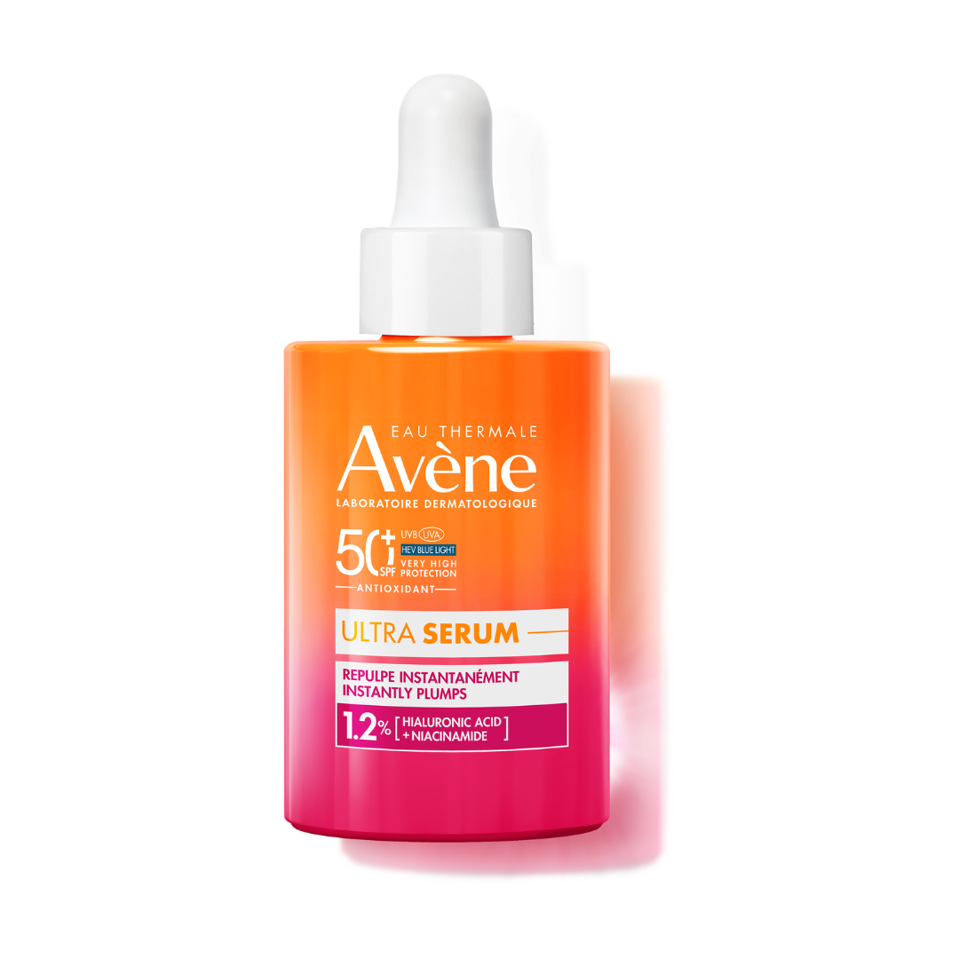 Avene Ultra Serum bottle on a white background