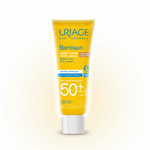 Uriage Bariesun sunscreen tube on a white background