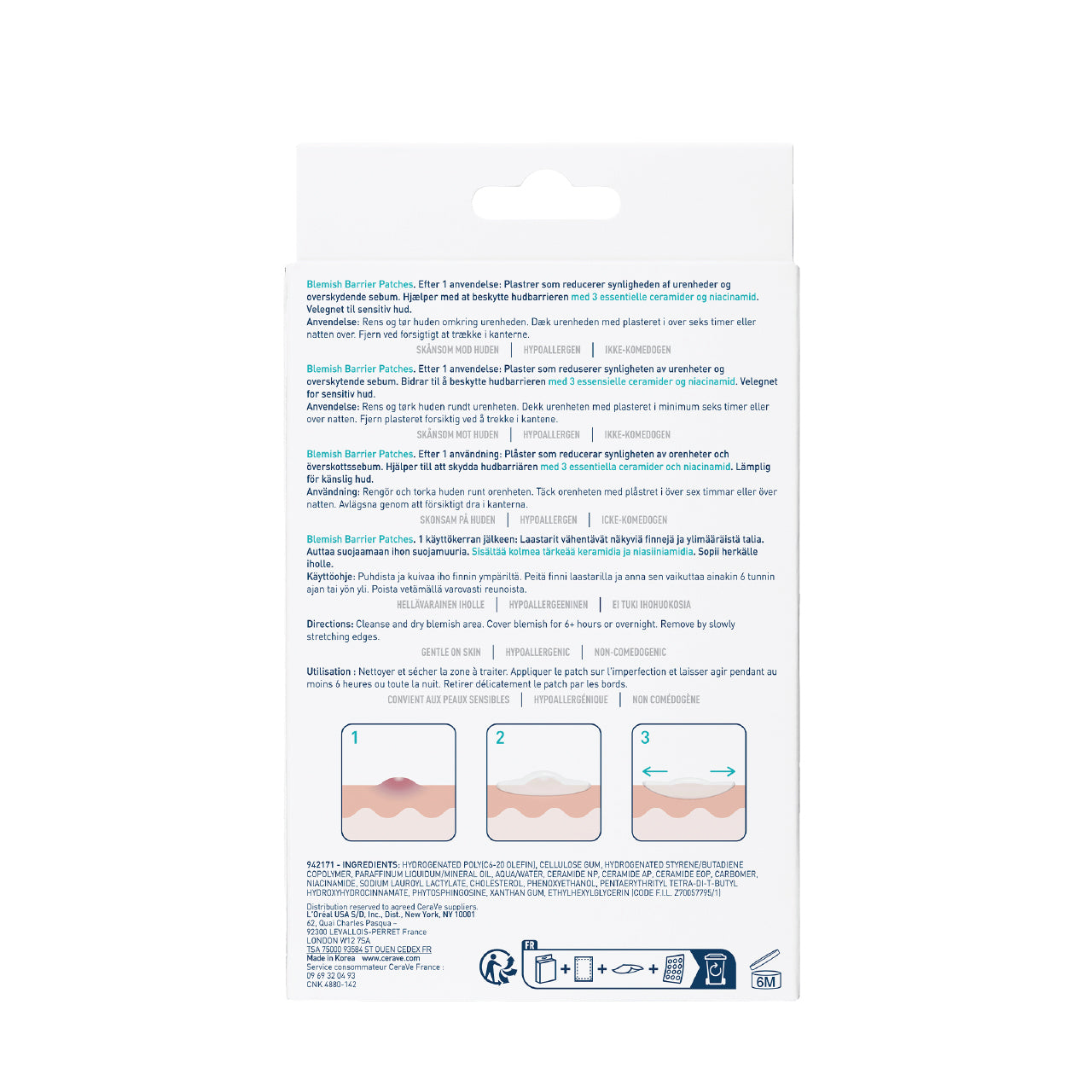 Blemish Barrier Patches With 3 Essential Ceramides and Niacinamide, 22pcs