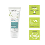 A-Derma Biology AC Global Treatment with free Biology AC Foaming Gel for oily, acne-prone, and sensitive skin.