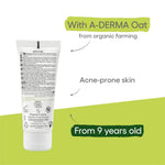 A-Derma Biology AC Global Treatment with free Biology AC Foaming Gel for oily, acne-prone, and sensitive skin.