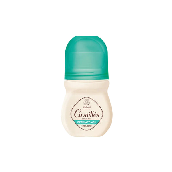Cavailles deodorant bottle with teal cap on a white background