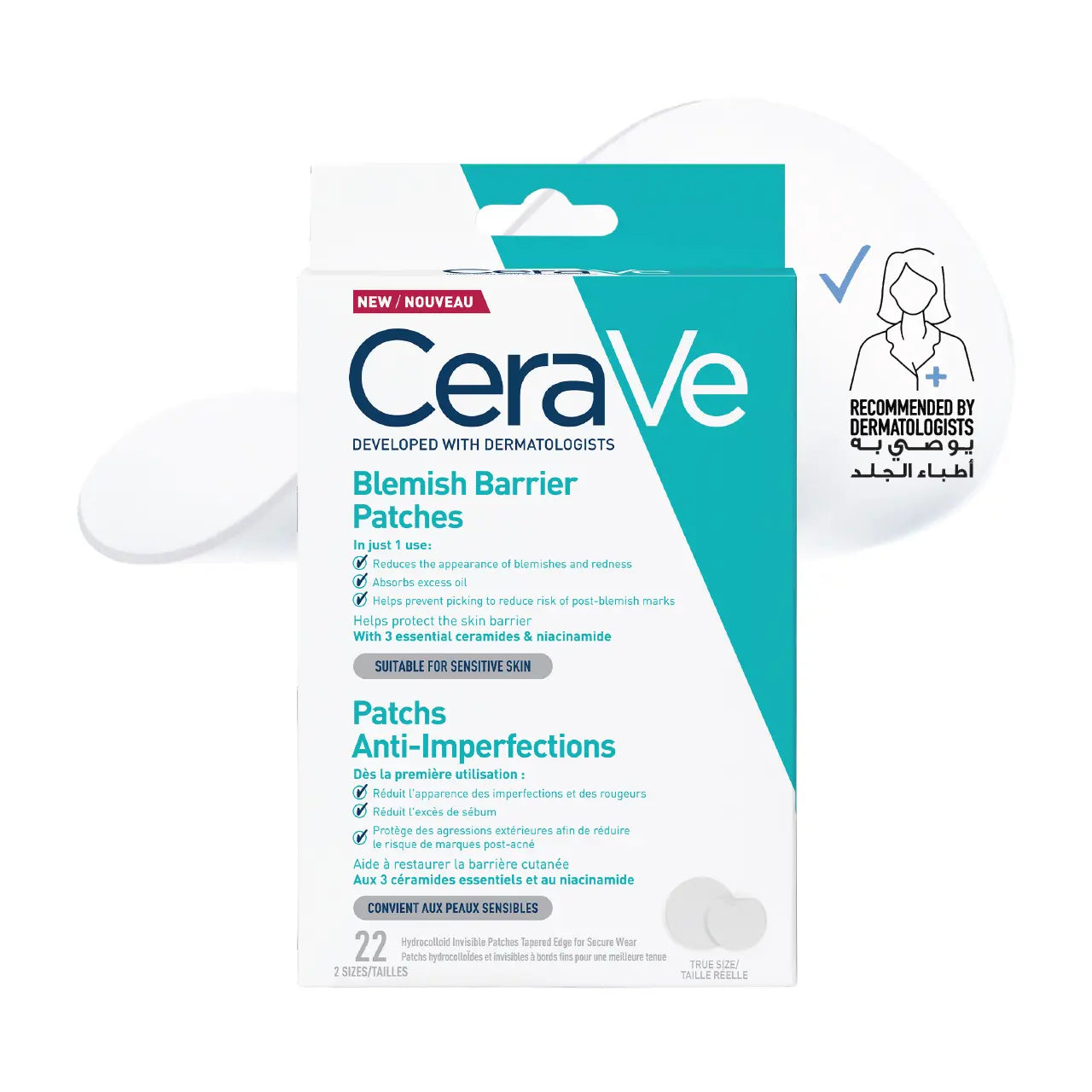 CeraVe hydrocolloid acne patches with ceramides