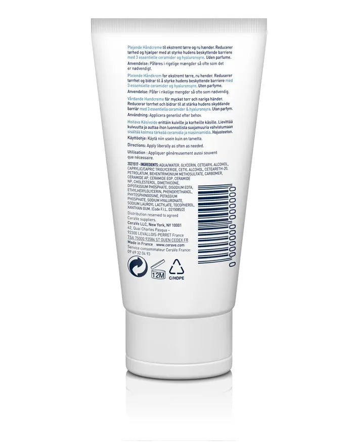 CeraVe Therapeutic Hand Cream back bottle 