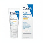 CeraVe facial moisturizing lotion with packaging on a white background