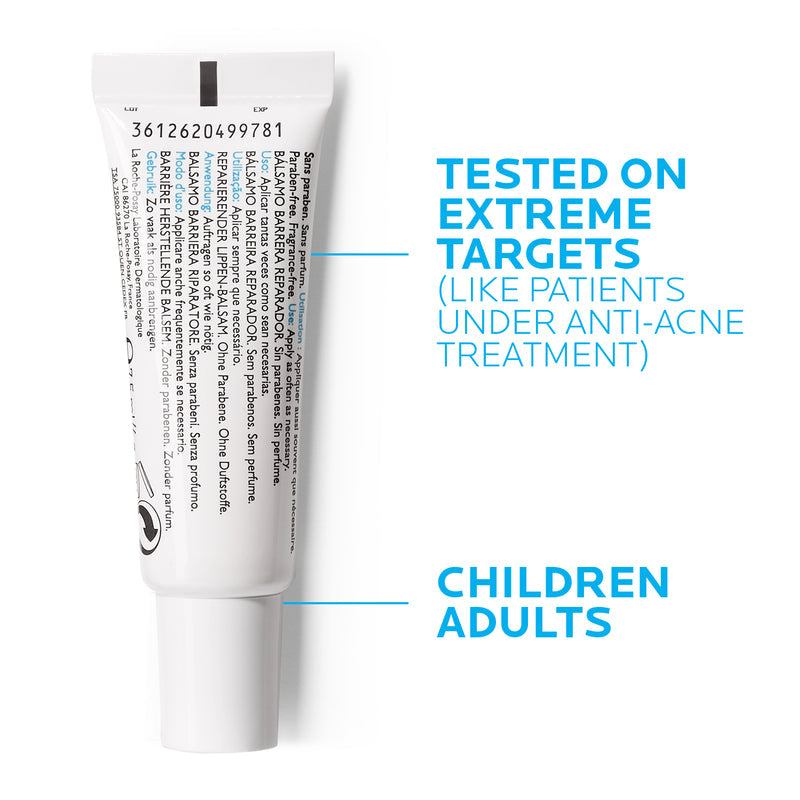 Tube of skincare product with text about testing on extreme targets