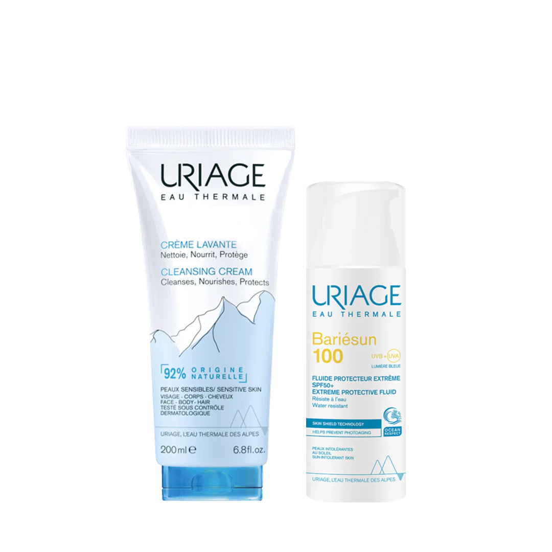 Two Uriage skincare products on a white background