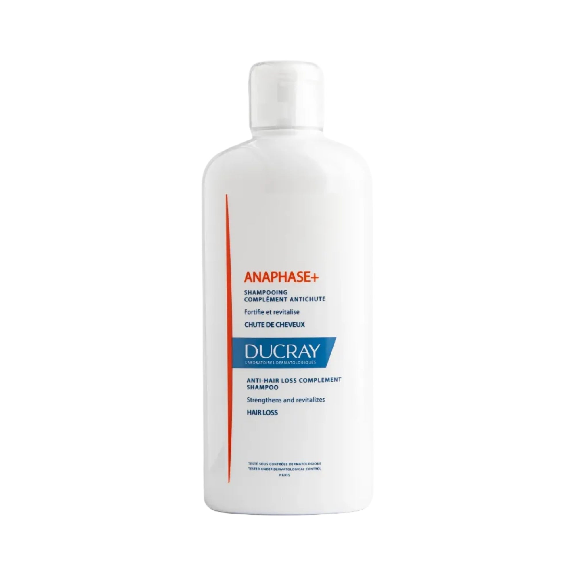 Ducray Anaphase+ shampoo bottle on a white background