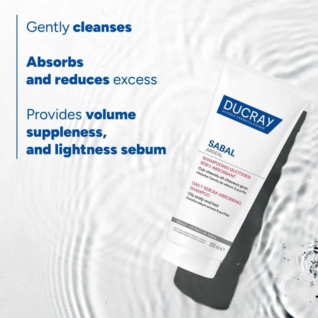 Daily sebum-control shampoo from Ducray for greasy hair.