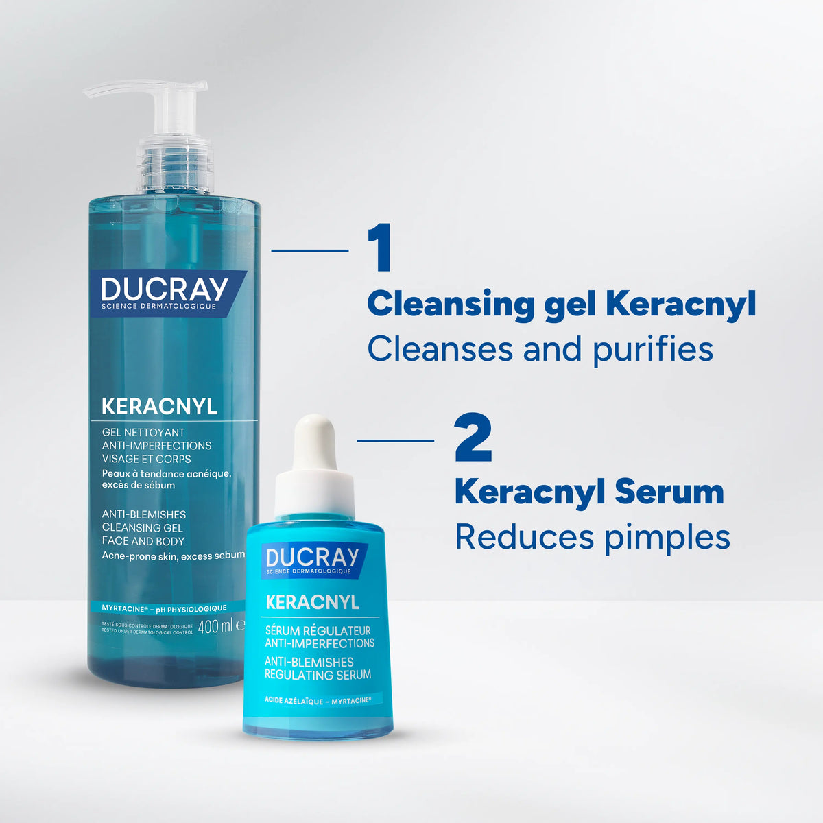 Dermatologist-developed cleanser for blemish-prone skin by Ducray.