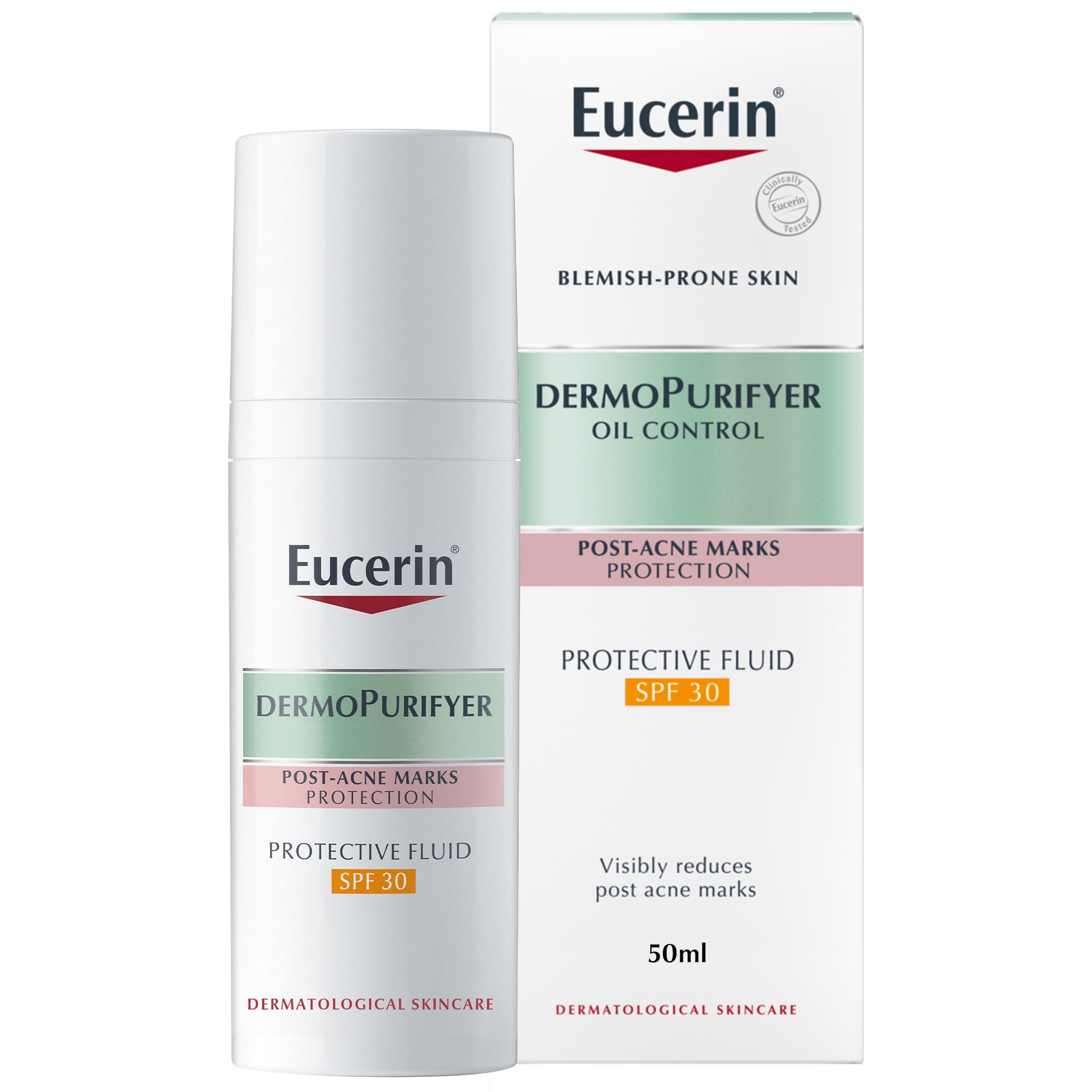Eucerin DermoPurifyer Oil Control Protective Face Fluid SPF 30 available on The DistriQt Lebanon.
