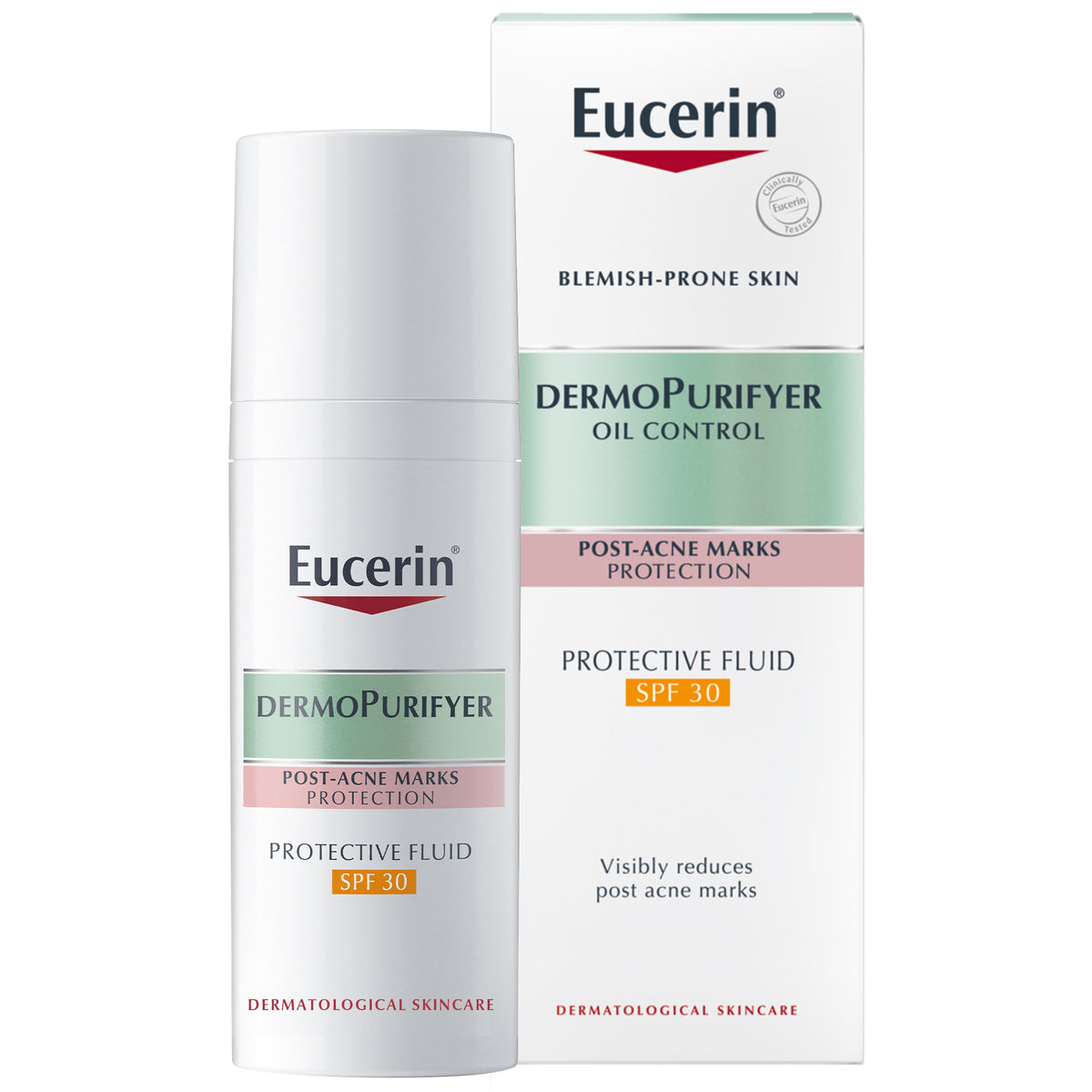 Eucerin DermoPurifyer Oil Control Protective Face Fluid SPF 30 available on The DistriQt Lebanon.