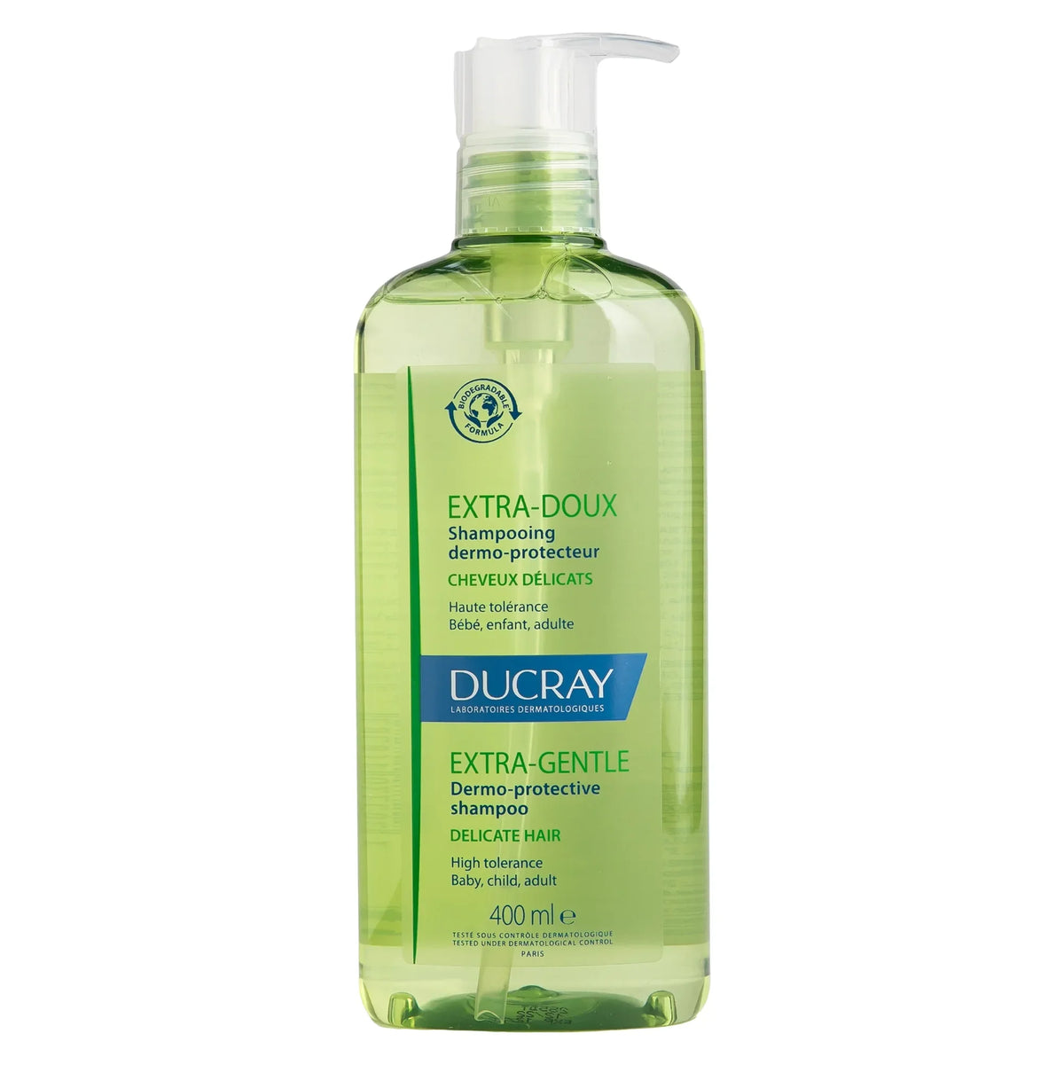 Ducray Extra-Gentle Dermo-Protective Shampoo for daily hair cleansing.