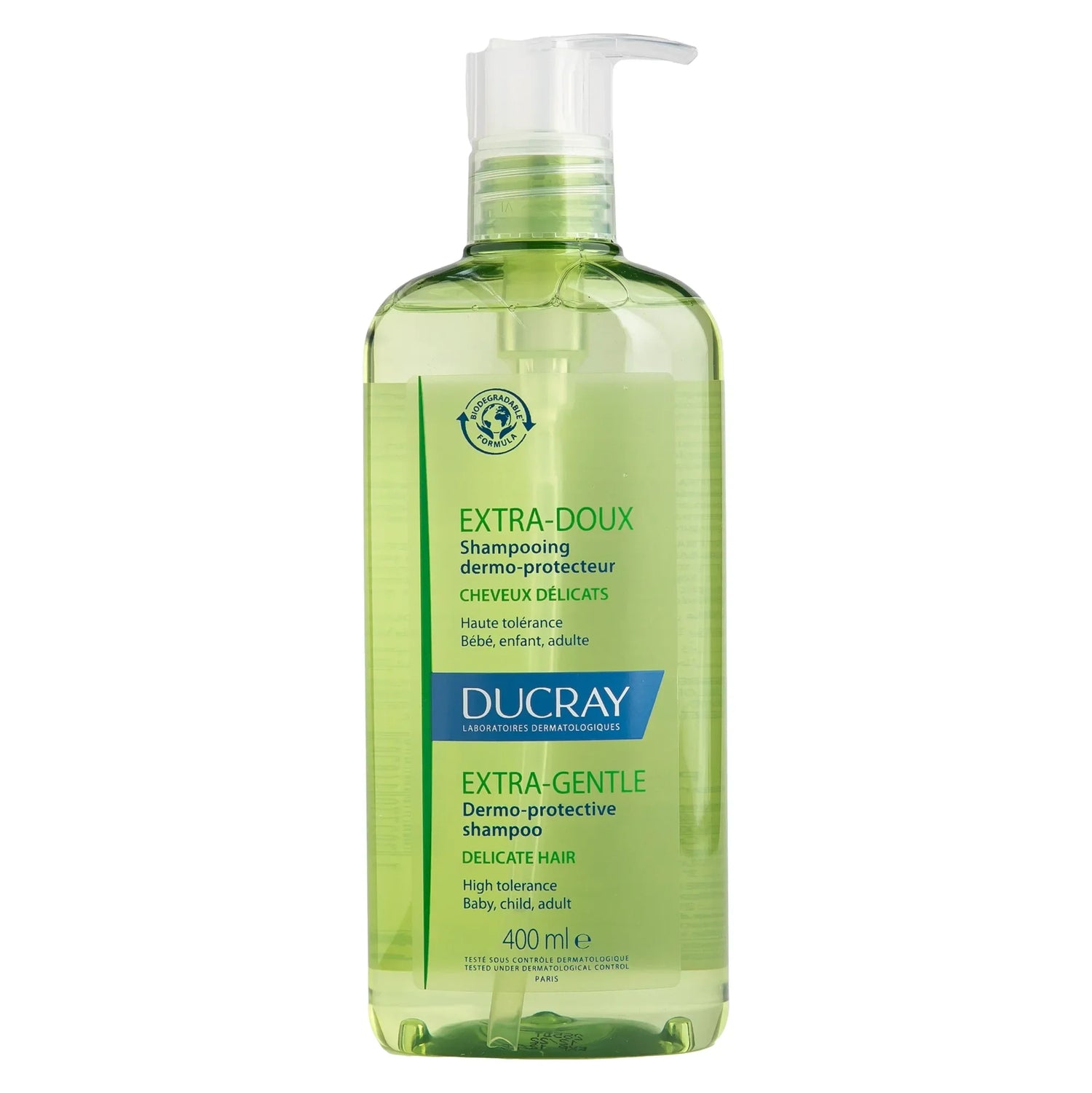 Ducray Extra-Gentle Dermo-Protective Shampoo for daily hair cleansing.