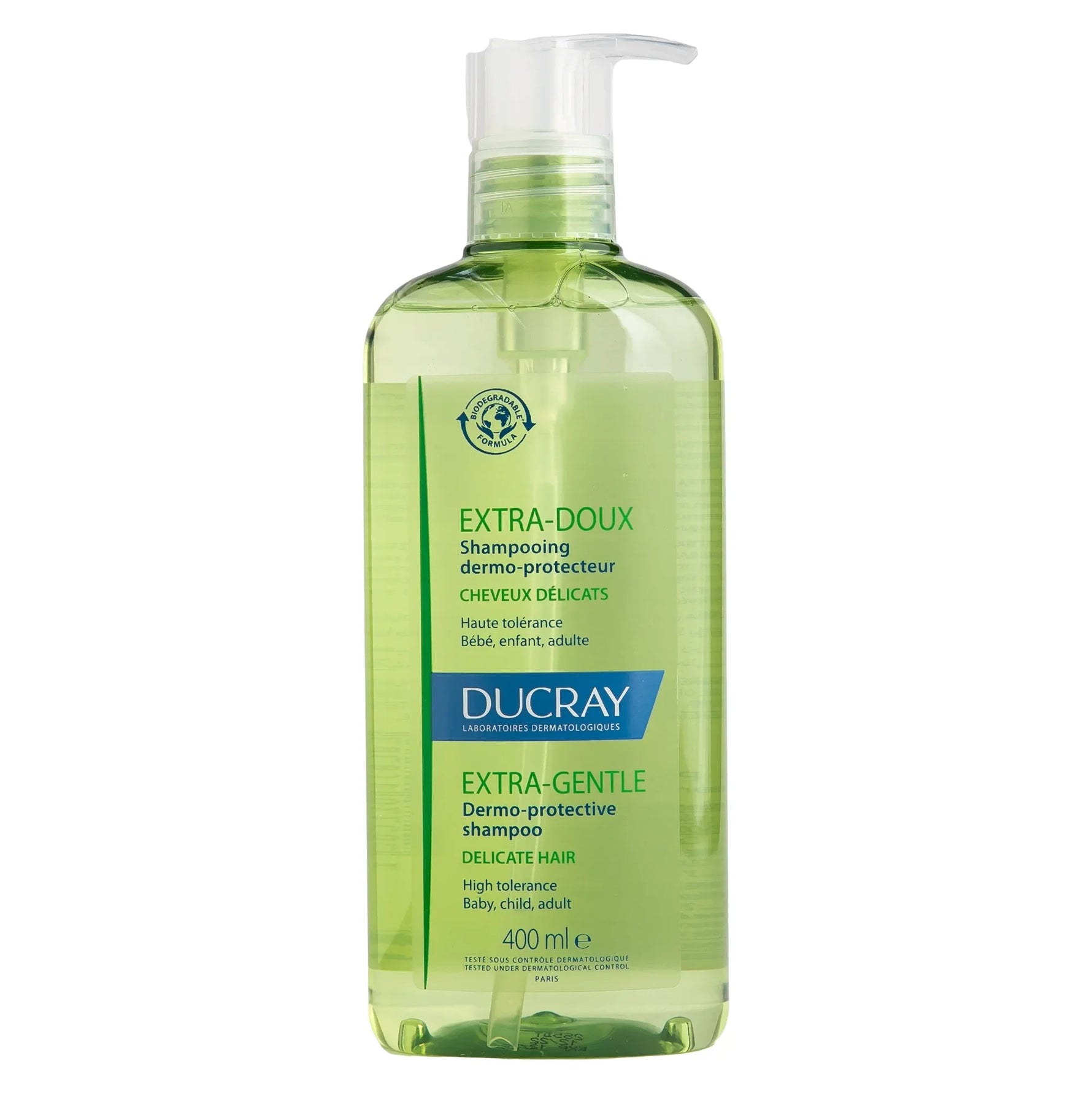 Ducray Extra-Gentle Dermo-Protective Shampoo for daily hair cleansing.