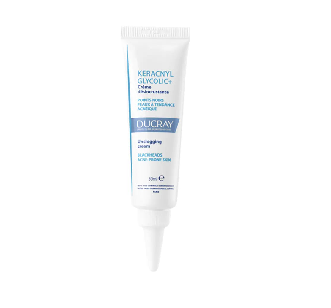 Ducray Keracnyl Glycolic+ Anti-Blackheads Cream for oily and acne-prone skin.
