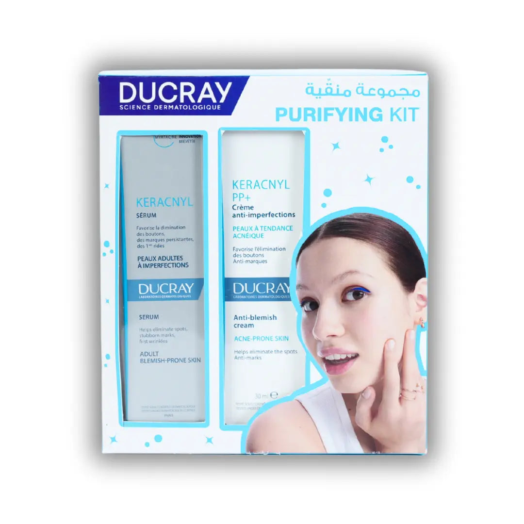 Ducray Keracnyl Purify & Repair Kit for oily and acne-prone skin.