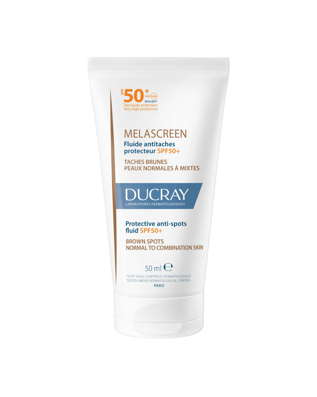 Ducray Melascreen Protective Anti-Spots Fluid SPF50+ for daily sun protection main bottle