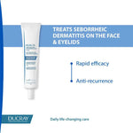 Ducray soothing cream that helps reduce scales, redness, and skin irritation.