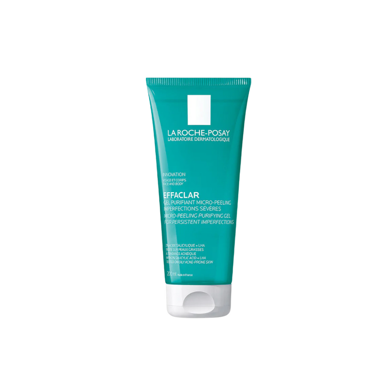 La Roche-Posay facial scrub tube on a white background