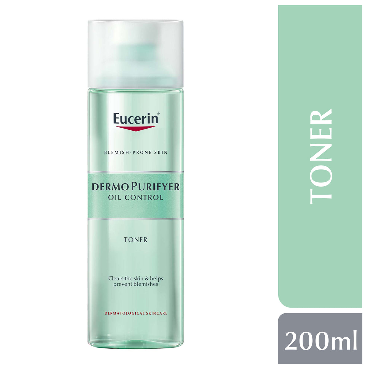 Eucerin Dermo Purifyer Oil Control Toner bottle and packaging on a white background