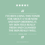 Product review with text on a light green background