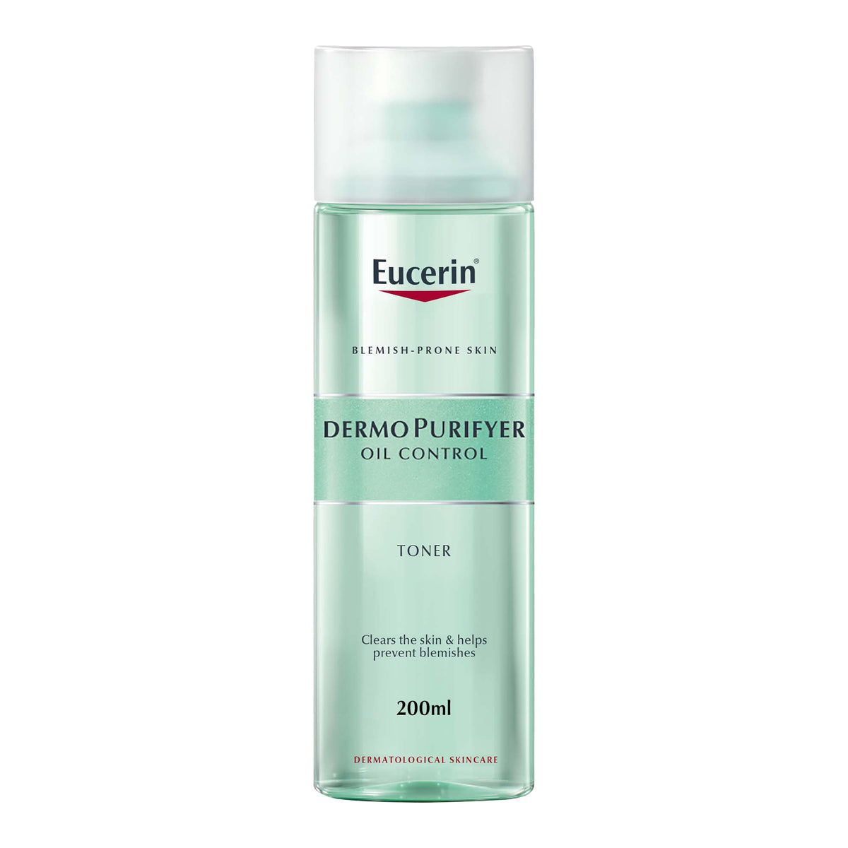 Eucerin Dermo Purifyer Oil Control toner bottle on a white background