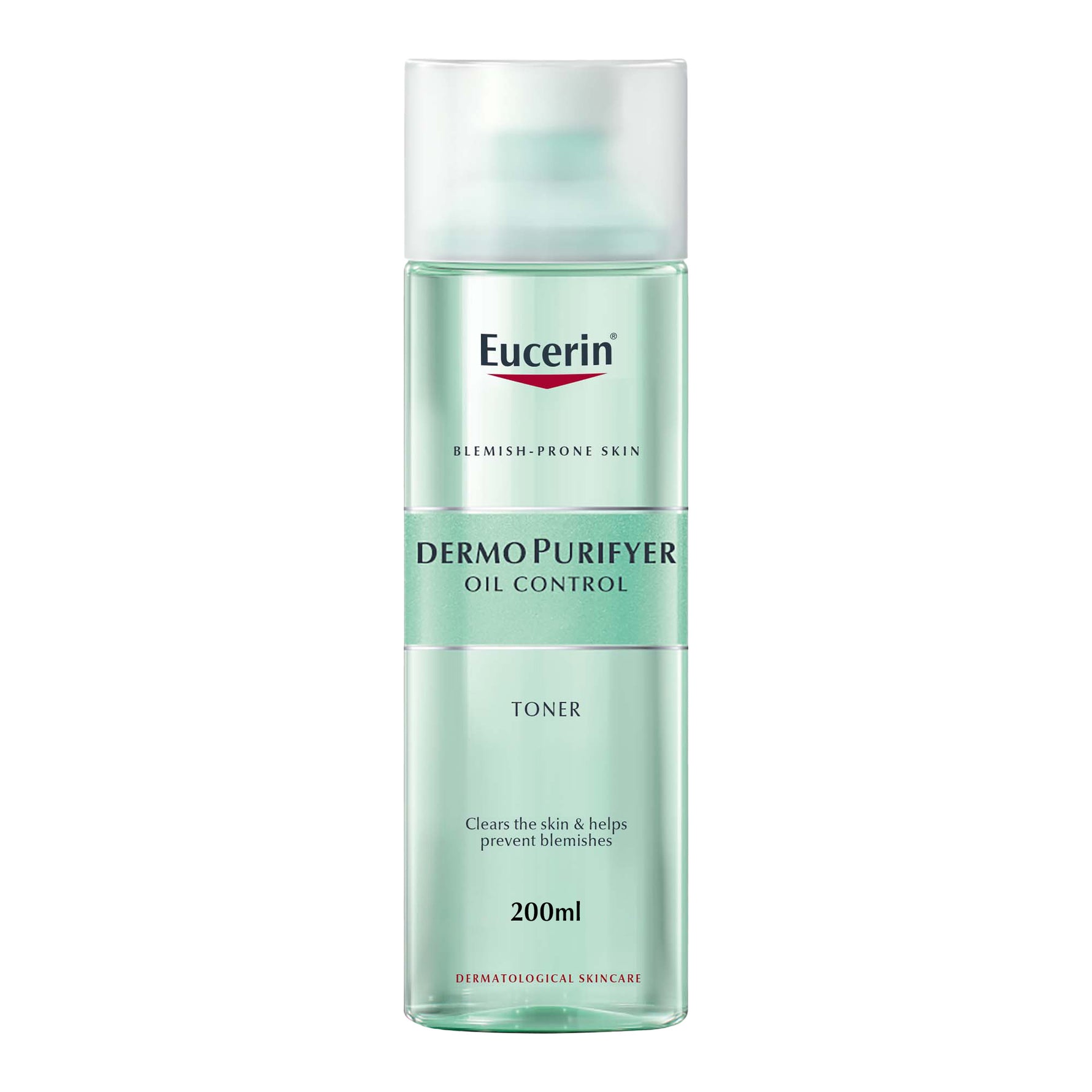 Eucerin Dermo Purifyer Oil Control toner bottle on a white background