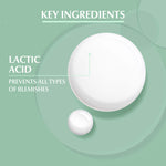 Lactic acid droplets with text on a green background