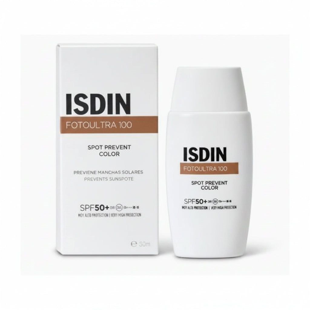 ISDIN FotoUltra 100 Spot Prevent Color SPF 50+ tinted sunscreen for dark spot prevention