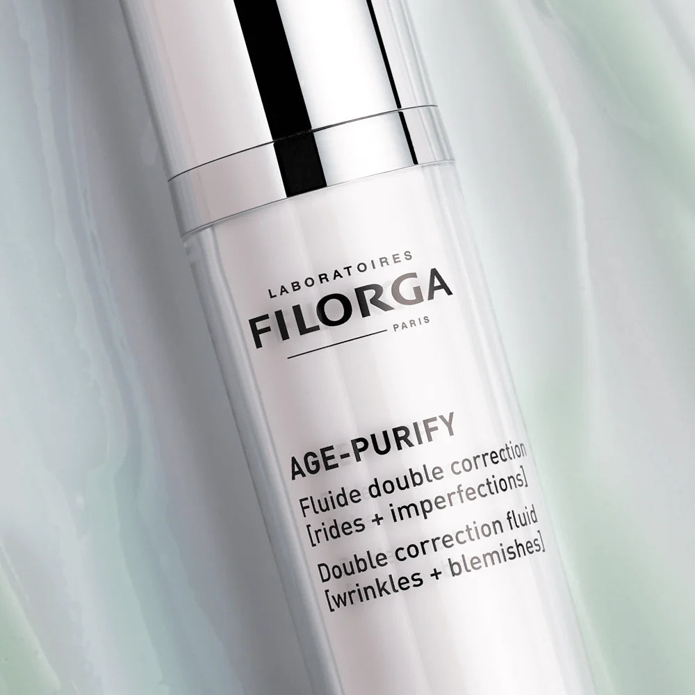Filorga AGE-PURIFY Fluid Double Correction Face Fluid on soft background