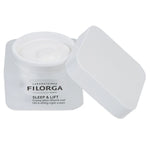 Open jar of Filorga Sleep & Lift cream on a white background