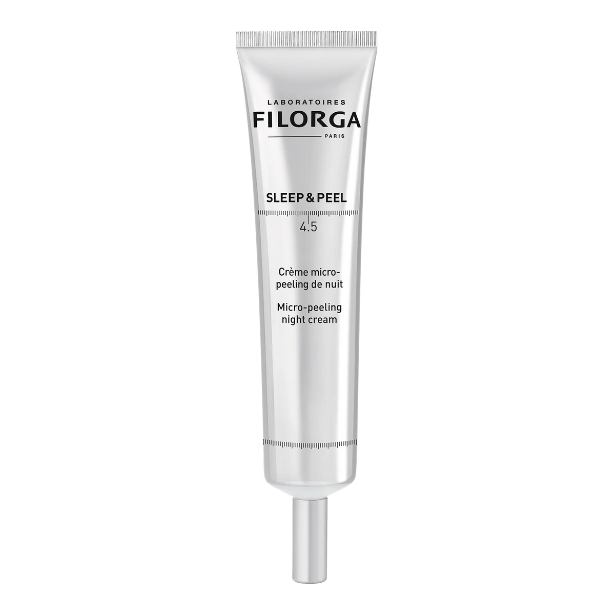 Filorga Sleep & Peel night cream tube on a white background