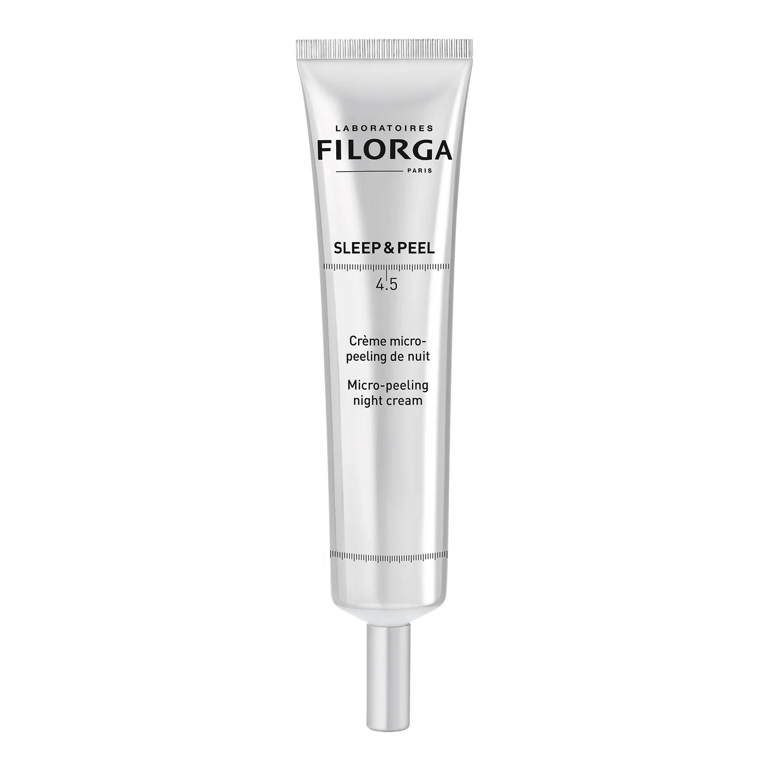 Filorga Sleep & Peel night cream tube on a white background