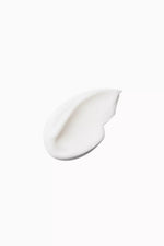 White cream swatch on a white background