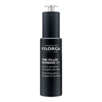 Black serum bottle with Filorga branding on a white background