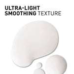 Ultra-light smoothing texture with abstract white shapes on a light gray background
