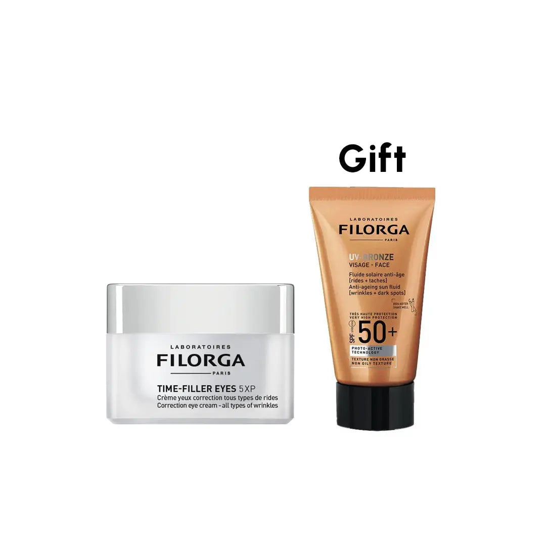 Filorga Youthful Eyes Essentials Bundle with Time-Filler Eyes 5XP and FREE UV-Bronze.